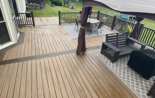 finished large composite deck with multiple colors